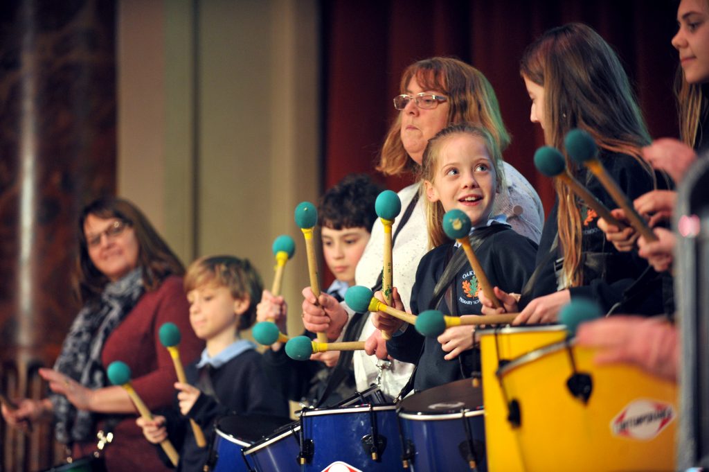 No Child Left Behind awards ceremony at Cheltenham Town Hall.

Oakwood School Samba Band