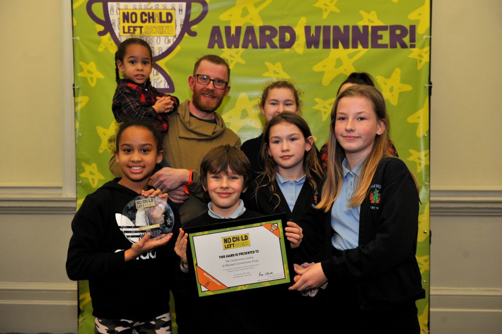 No Child Left Behind awards ceremony at Cheltenham Town Hall.

Ambitious Careers	Award presented by Belinda  Wilson (Glos Jobs) & Kevan Blackadder (Chelt BID) to Cornerstones Centre at St Michael's Church