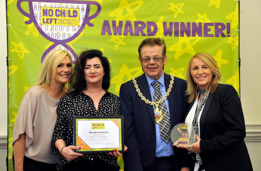 No Child Left Behind awards ceremony at Cheltenham Town Hall.


Our Town Award presented by
Councillor Roger Whyborn (Mayor)  to